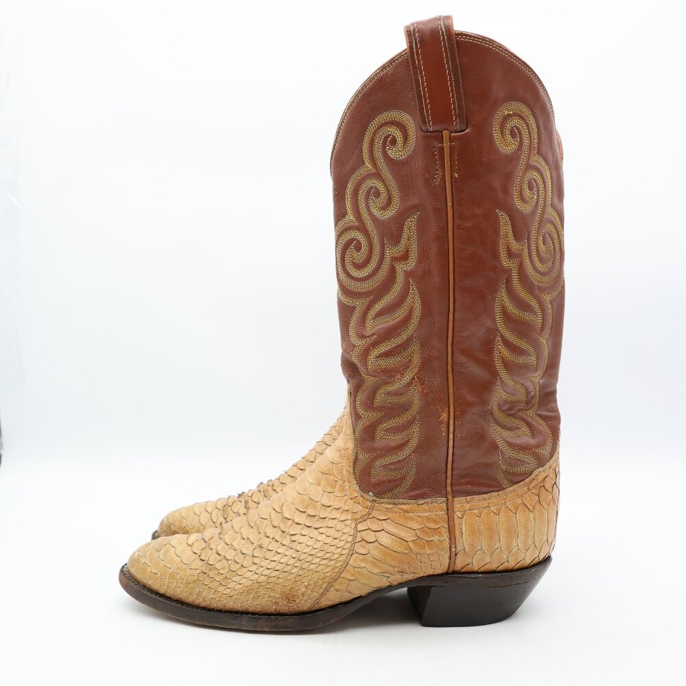 Tony Lama 8113 Exotic Python Brown Label Men's Si… - image 5